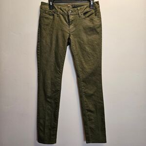 PrAna Kara Jean Women's 4 / 27 Olive Green Stretch Organic Cotton Poly Denim